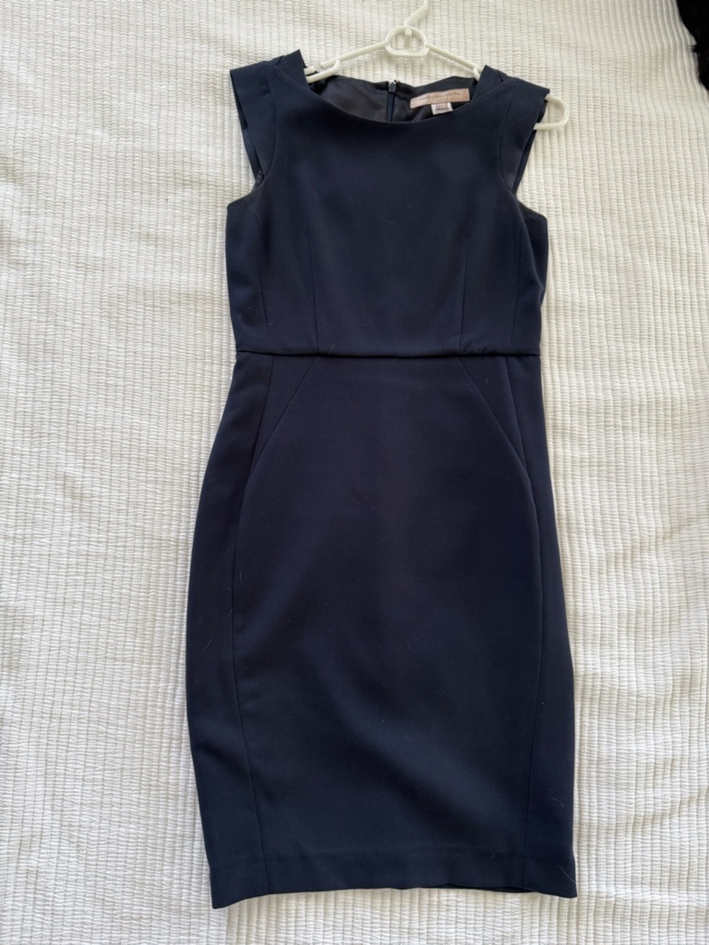 French Connection Navy Sleeveless Midi Sheath Dress